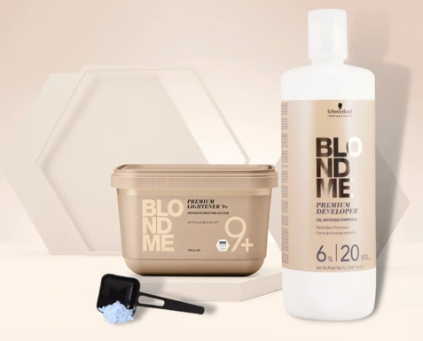 Schwarzkopf Professional BlondMe Bond Enforcing prémium szőkítőpor 9+ 450g ÚJ! + Schwarzkopf Professional BlondMe Premium Developer Oil Formula 6% 1000ml főképe